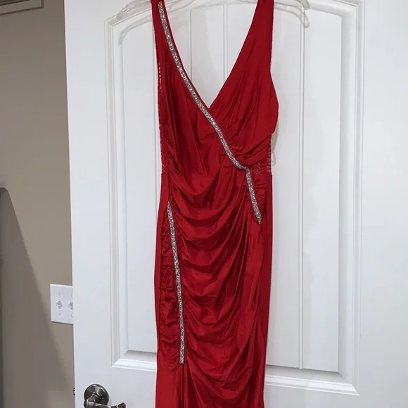 NWT Red and Silver Maxi Dress - Picture 3 of 7
